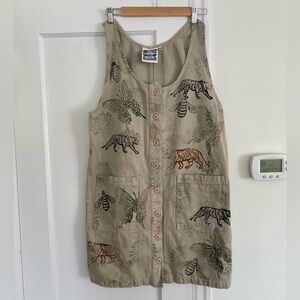 Jungmaven Jumper Button-Front Dress in Tiger Moth Print Limited Edition Medium